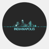Indianapolis Skyline Runder Aufkleber (Vorderseite)