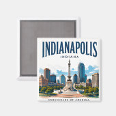 Indianapolis Skyline Spirit Magnet (Vorderseite/Rückseite)