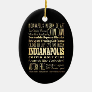 Indianapolis Stadt Indiana State Typography Kunst Keramikornament