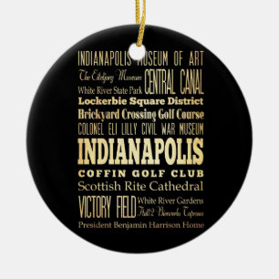 Indianapolis Stadt Indiana State Typography Kunst Keramikornament