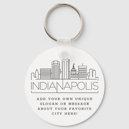 Indianapolis Stylized Skyline | Benutzerdefinierte Schlüsselanhänger (Vorderseite)