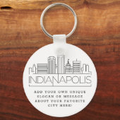 Indianapolis Stylized Skyline | Benutzerdefinierte Schlüsselanhänger (Vorderseite)