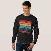 Indianapolis USA Retro Vintage Sunset Skyline Indi Sweatshirt (Vorne ganz)