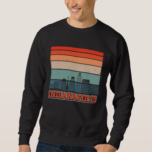 Indianapolis USA Retro Vintage Sunset Skyline Indi Sweatshirt (Vorderseite)
