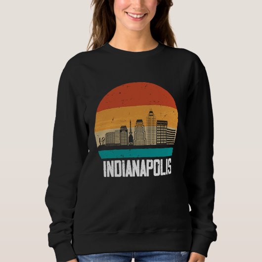 Indianapolis USA Retro Vintage Sunset Skyline Indi Sweatshirt (Vorderseite)
