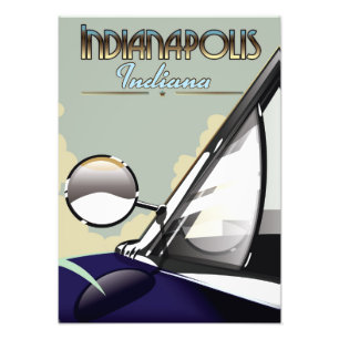 Indianapolis Vintage-Autoreiseplakat Fotodruck