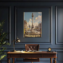 Indianapolis Vintage Travel Poster