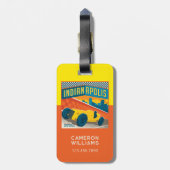 Indianapolis | Vintager Racer Gepäckanhänger (Rückseite vertikal)