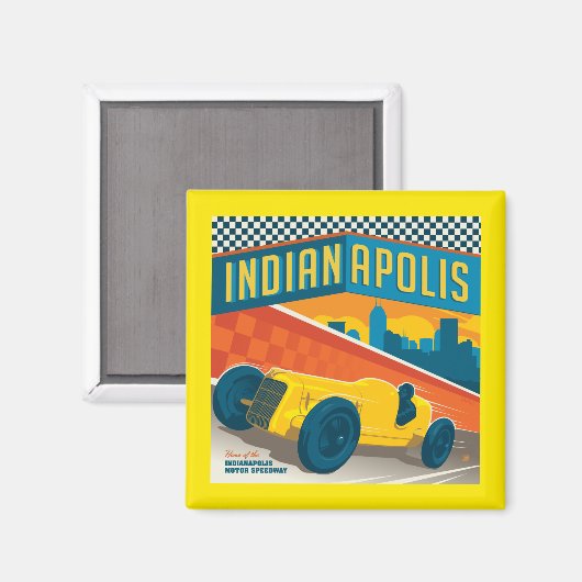 Indianapolis | Vintager Racer Magnet (Vorderseite/Rückseite)