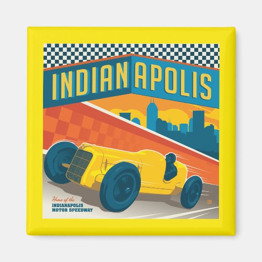 Indianapolis | Vintager Racer Magnet (Vorne)