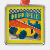 Indianapolis | Vintager Racer Ornament Aus Metall (Vorne)