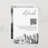Indianapolis Wedding Modern Details QR Code Begleitkarte (Vorne/Hinten)