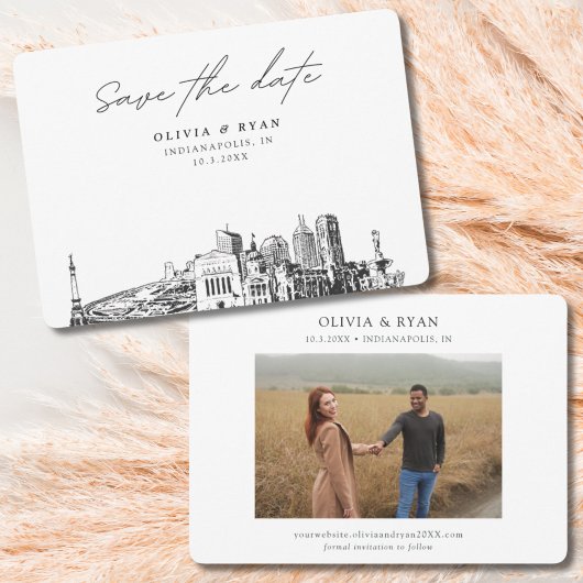 Indianapolis Wedding Modern Save the Date Einladung