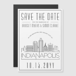 Indianapolis Wedding Save the Date stilisiert Magneteinladung