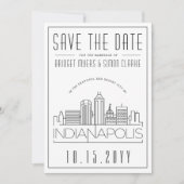 Indianapolis Wedding Skyline Save the Date Einladung (Vorderseite)