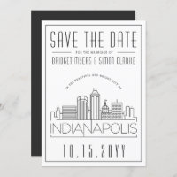 Indianapolis Wedding Skyline Save the Date