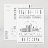 Indianapolis Wedding Skyline Save the Date Postkarte (Vorne/Hinten)
