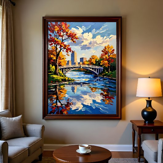 Indianapolis White Bridge Over the White River  Fotodruck