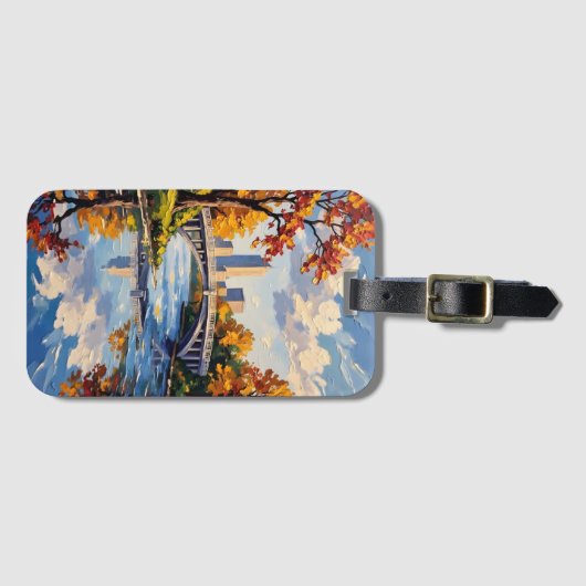 Indianapolis White Bridge Over the White River Gepäckanhänger (Vorderseite (Horizontal))