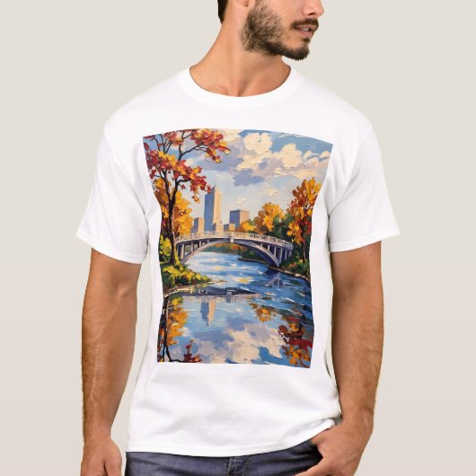 Indianapolis White Bridge Over the White River T-Shirt (Vorderseite)