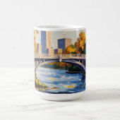 Indianapolis White Bridge über den White River  Kaffeetasse (Mittel)