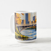 Indianapolis White Bridge über den White River  Kaffeetasse (Vorderseite Links)