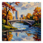 Indianapolis White Bridge über den White River  Poster (Vorderseite)