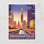Indianapolis, White River and Canal, Travel Postkarte (Vorderseite)