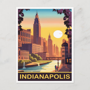 Indianapolis, White River, Indiana Staat, Reisen Postkarte