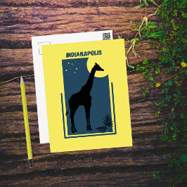 Indianapolis Zoo Indiana Vintage Giraffe Postkarte