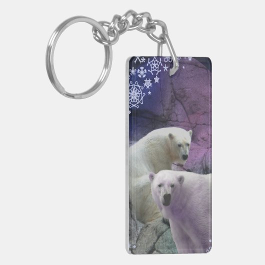 Indianapolis Zoo Polar Bear Snowflakes Schlüsselanhänger (Vorderseite links)