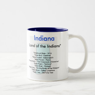 Indianasymbole u. -karte zweifarbige tasse