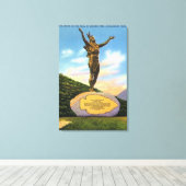 Indianer auf der Trail Statue bei Mohawk Park View Leinwanddruck (Insitu (Holzboden))