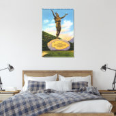 Indianer auf der Trail Statue bei Mohawk Park View Leinwanddruck (Insitu (Schlafzimmer))