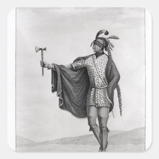 Indianer der Nation von Kaskaskia Quadratischer Aufkleber (Vorderseite)