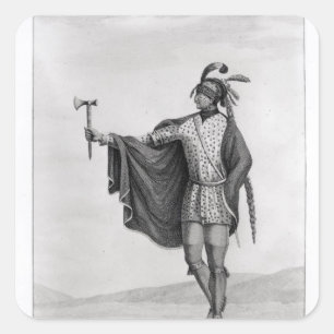 Indianer der Nation von Kaskaskia Quadratischer Aufkleber