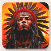 Indianer Getränkeuntersetzer (Vorderseite)