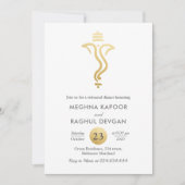 Indianer | Imitats Gold Fossil Ganesha Probe Abend Einladung (Vorderseite)