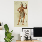 Indianer in Body Paint Poster (Heimbüro)