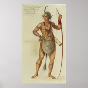 Indianer in Body Paint Poster