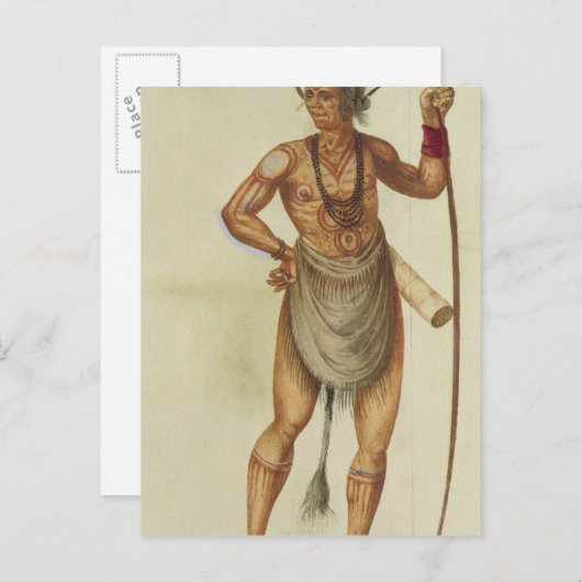 Indianer in Body Paint Postkarte (Vorne/Hinten)