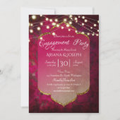 Indianer Inspiriert Boho Damask in Deep Pink Einladung (Vorderseite)