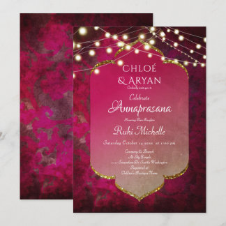 Indianer Inspiriert Boho Damask in Deep Pink Einladung