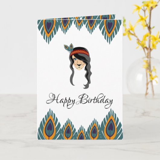 Indianer Karte (Gelbe Blume)