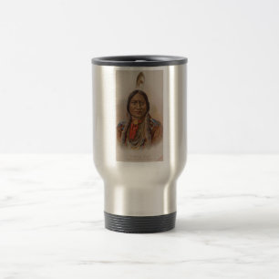 Indianer: Lakota Sitting Bull, rauchende Werbung Reisebecher