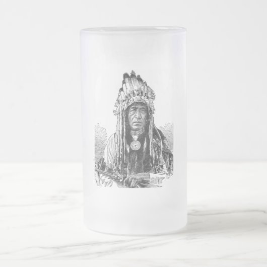 Indianer Mattglas Bierglas (Mittel)