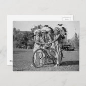 Indianer mit Fahrrad 1938 Postkarte (Vorne/Hinten)