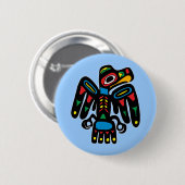 Indianer Native American Rabe raven Button (Vorne & Hinten)