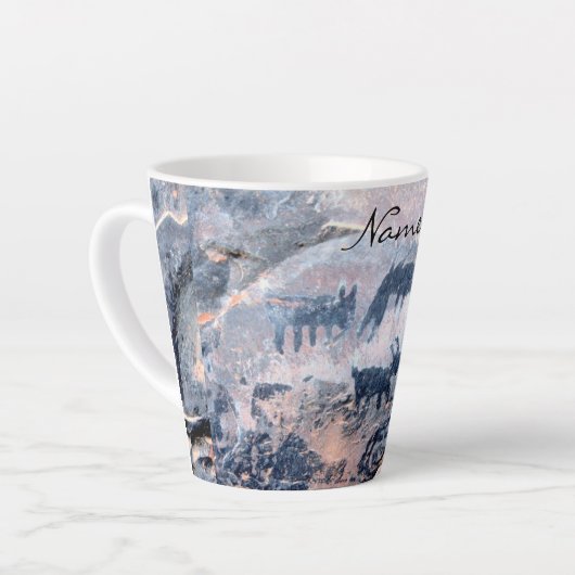 Indianer Petroglyph Thunder_Cove Milchtasse (Linke Ecke)