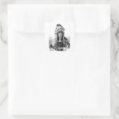 Indianer Quadratischer Aufkleber (Tasche)